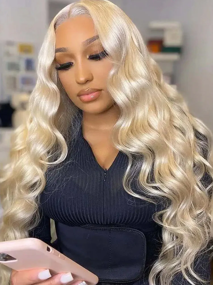 CurlyMe Pre-Plucked Wear Go Glueless Body Wave Hair 613 Blonde Pre-cut Lace - Image 6