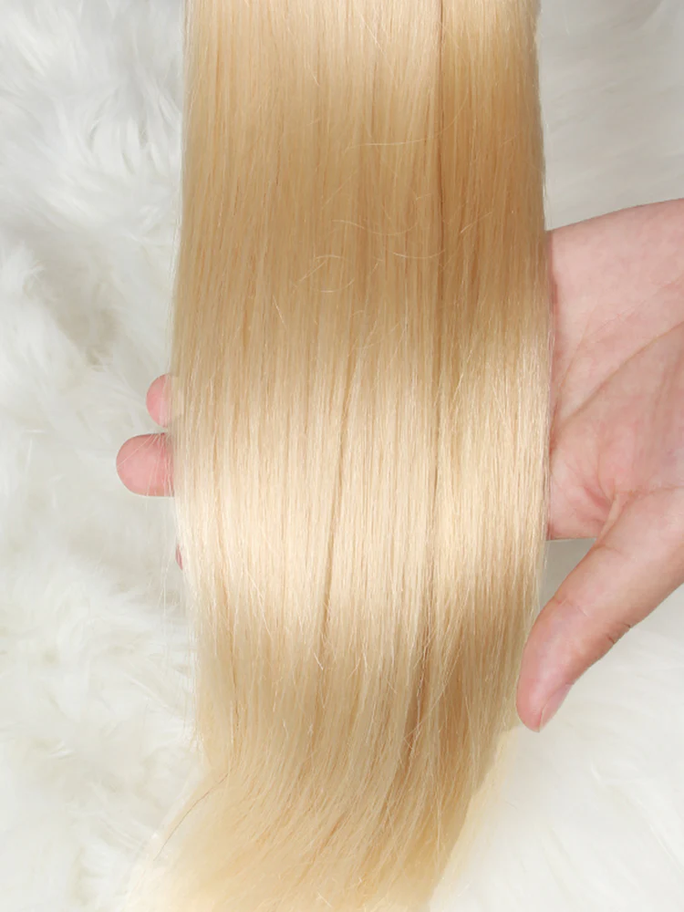 CurlyMe 613 Blonde Straight Hair 3 Bundles With 13x4 Lace Frontal - Image 7