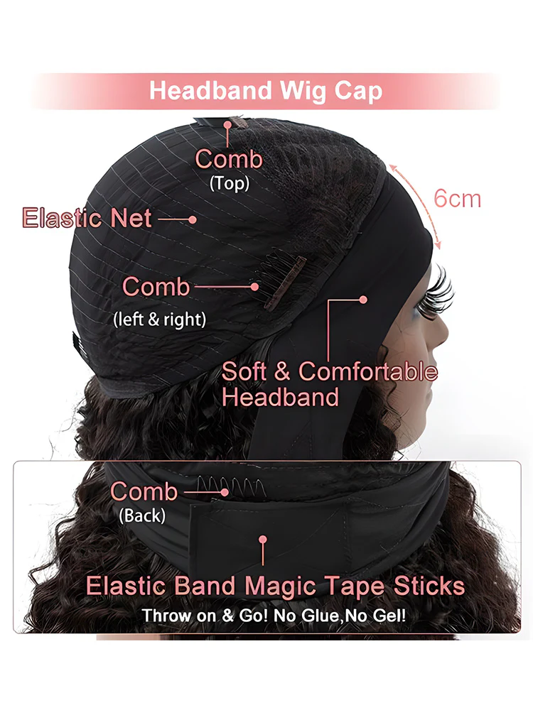 CurlyMe Headband Bob Wigs Brazilian Straight Human Hair 180% No Lace Wig - Image 8