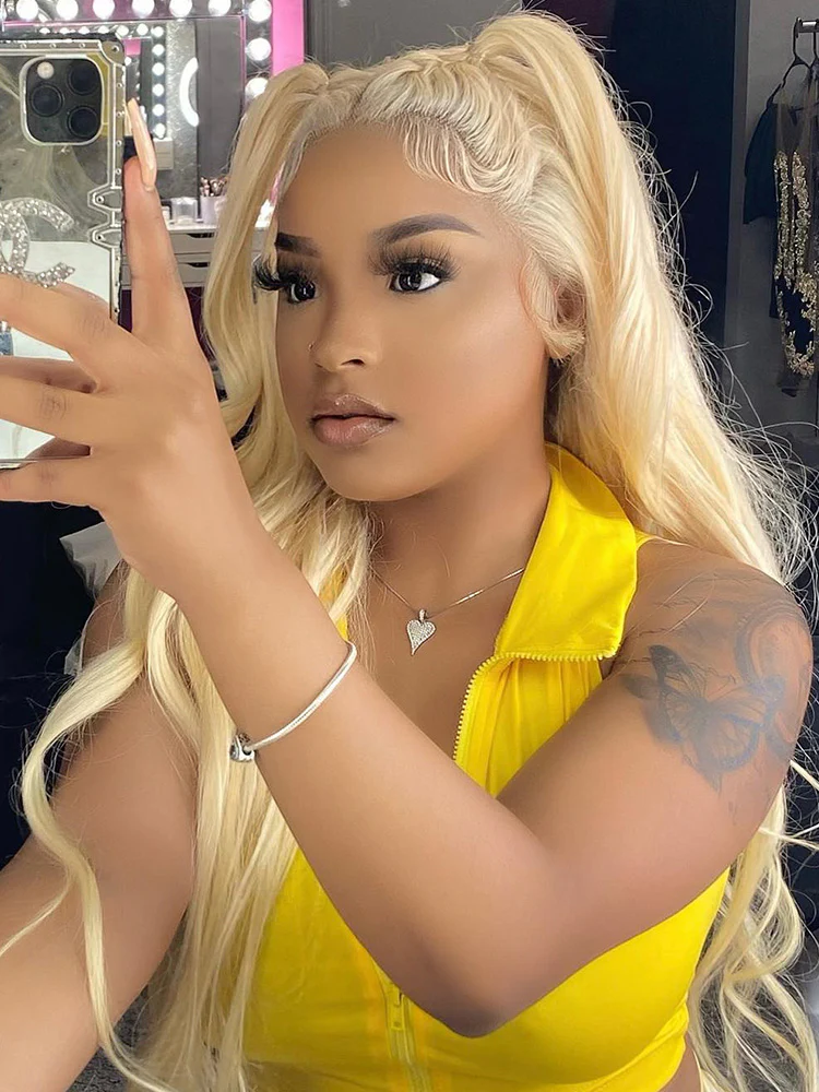 CurlyMe 613 Blonde Lace Front Wigs Straight Human Hair Wigs 13x4 Skin Melt Lace - Image 10