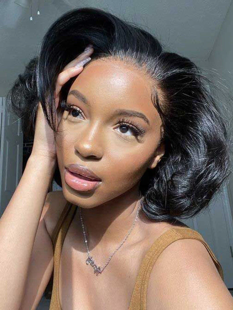 CurlyMe Wear Go Blow Out Straight Bob 7x5 HD Lace Glueless Wig Pre-Bleached Tiny Knots - Image 5