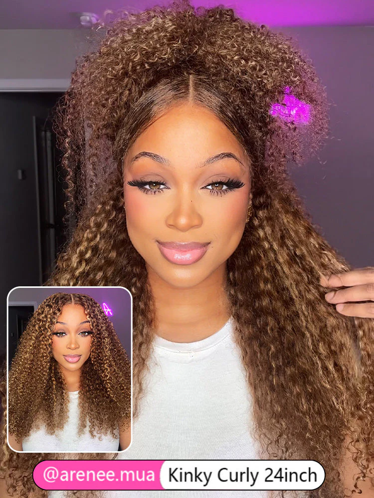 CurlyMe Pre-bleached Kinky Curly 7x5 Pre-cut HD Lace Wear Go Glueless Wig - Image 10
