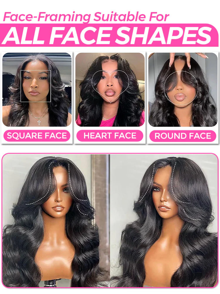 CurlyMe Pre-Bleached Layered Cut Body Wave 9x6 Pre-Cut Lace Wear Go Glueless Wigs - Image 6
