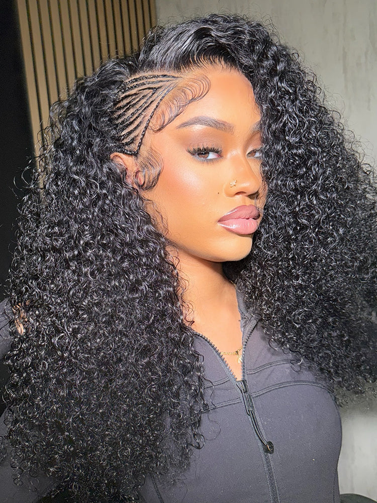 CurlyMe Trendy Kinky Curly Hair 13x4 Lace Front Wigs Cute Curls - Image 3
