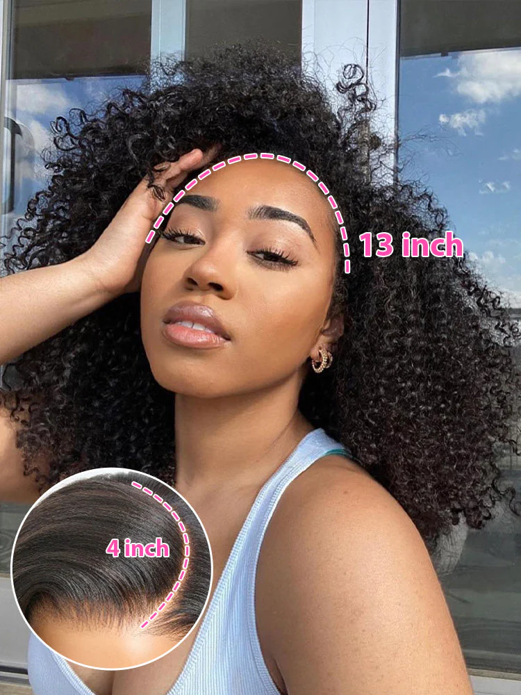 CurlyMe Trendy Kinky Curly Hair 13x4 Lace Front Wigs Cute Curls - Image 5
