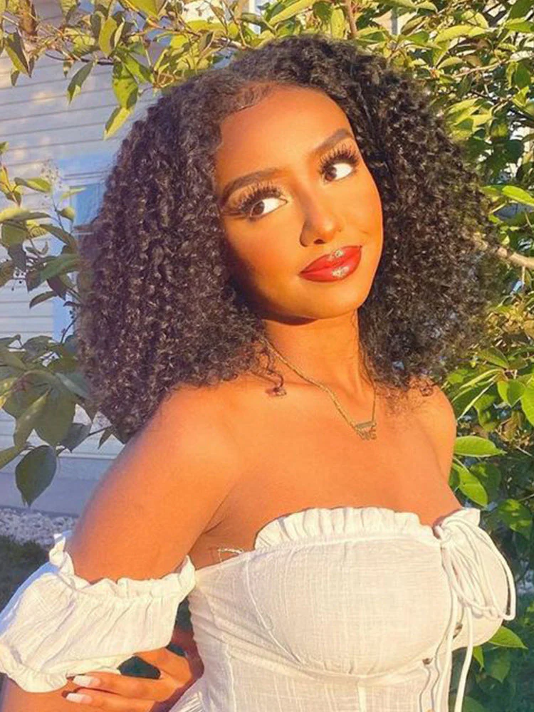 CurlyMe Trendy Kinky Curly Hair 13x4 Lace Front Wigs Cute Curls - Image 6