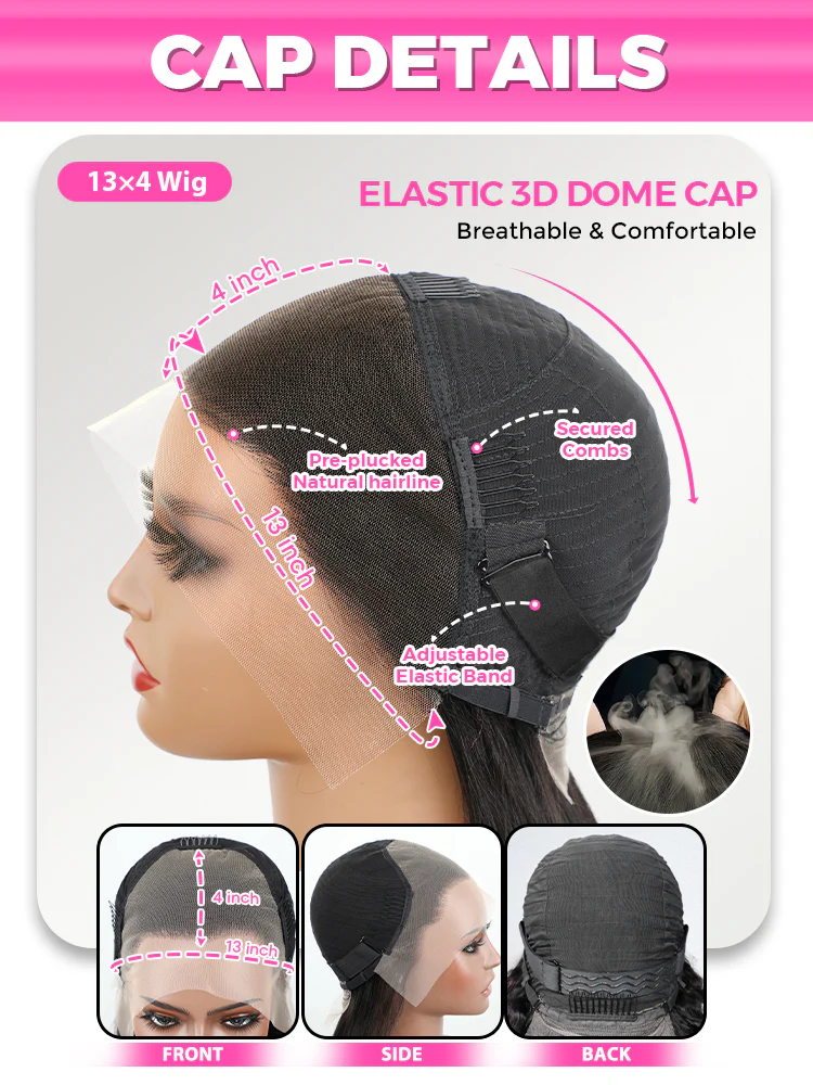 CurlyMe Water Wave Human Hair 13x6 Transparent Lace Front Wig Pre Plucked - Image 6