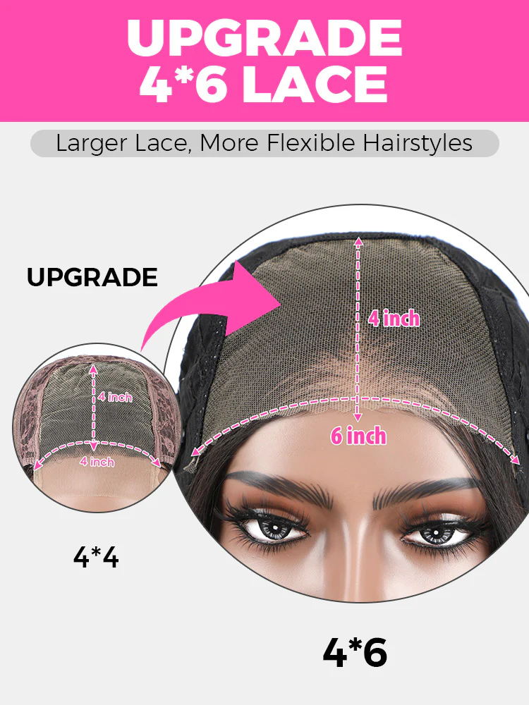 CurlyMe Pre-bleached Deep Wave Wear Go Glueless Wig Pre-cut 6x4 HD Lace Wig Pre-plucked - Image 4