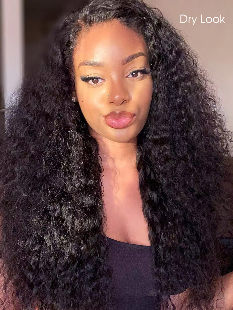 CurlyMe Pre-bleached Water Wave Wear Go Glueless Pre-cut HD Lace Wig Pre-plucked - Image 3