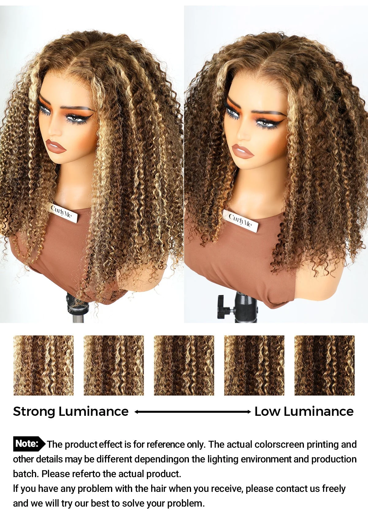 CurlyMe Wear Go Glueless Balayage Highlight Ombre Brown Water Wave Wig Pre-plucked - Image 9