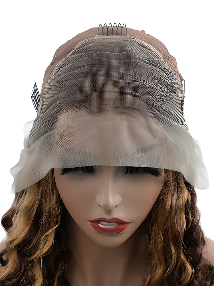 CurlyMe Highlights Ombre Loose Deep Wave Lace Wig Human Hair - Image 5