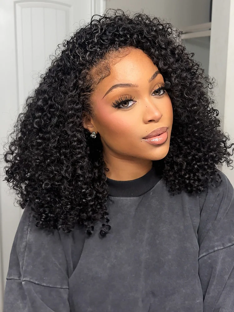 CurlyMe 3 In 1 Half Wig Human Hair Flip Over Wig With Adjustable String Beginner Friendly - Image 5