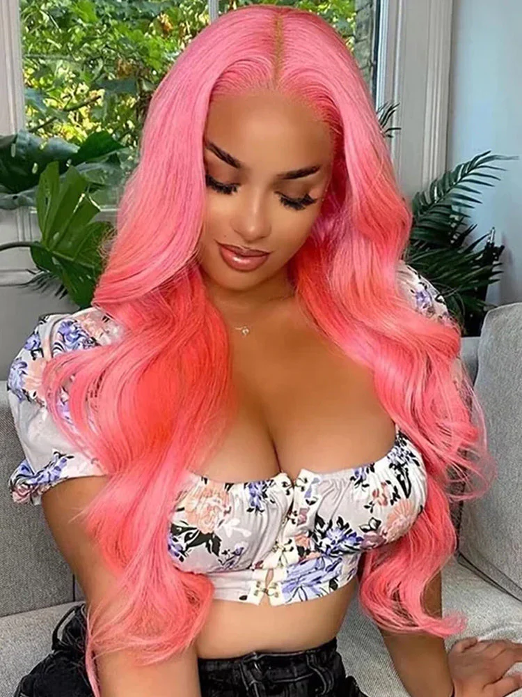 CurlyMe Light Ash Pink Pre Cut Glueless Lace Straight Wear Go Wig - Image 4