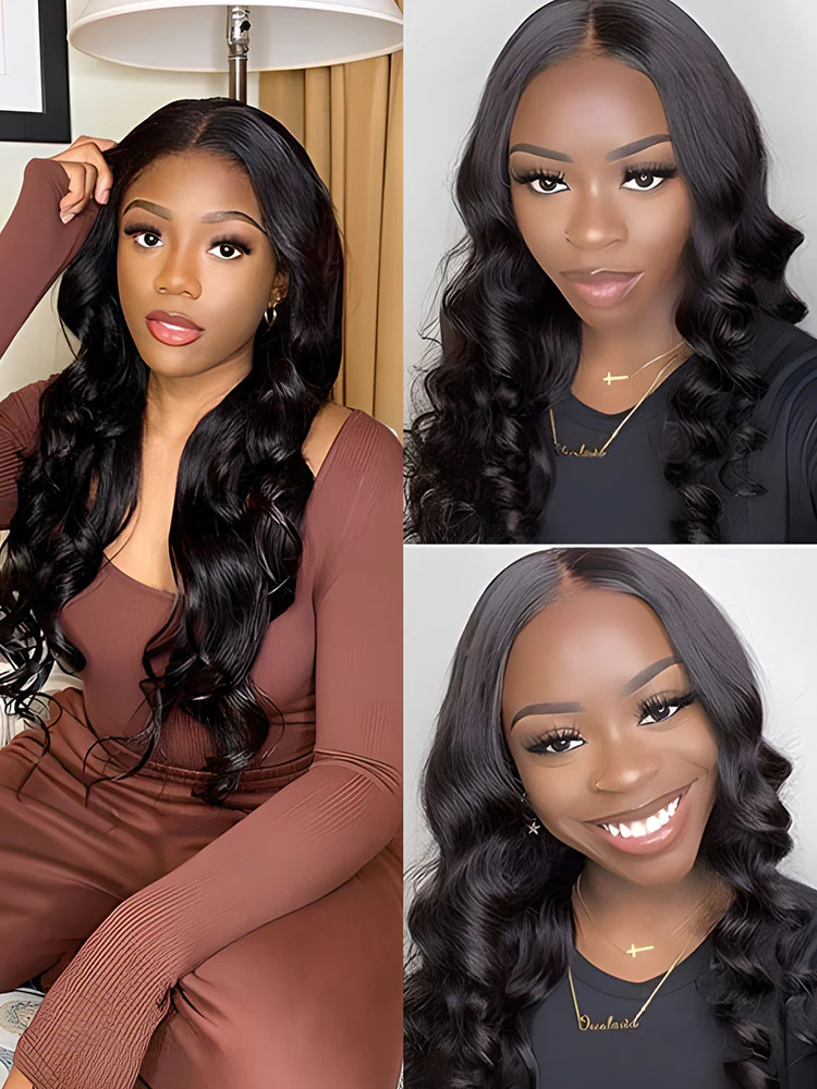 CurlyMe Loose Wave Hair 13x4 Swiss Lace Front Wigs Pre Plucked With Baby Hair - Image 5