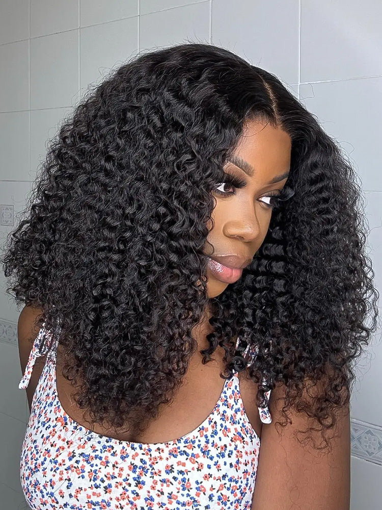 CurlyMe 360 Fit Wig Pre-Bleached Burmese Curly Human Hair Pre-Cut 360 Lace Wear Go Glueless Wig Pre-Plucked - Image 4