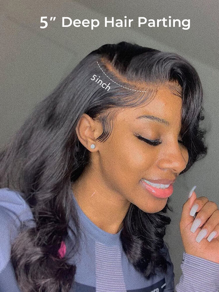 CurlyMe Pre-bleached Body Wave Hair Wear Go Bob Wig 7x5 Pre-cut HD Lace Pre-plucked - Image 3