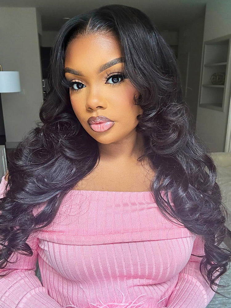 CurlyMe Pre-bleached Body Wave Hair Wear Go Glueless Wig Pre-cut HD Lace Pre-plucked - Image 4