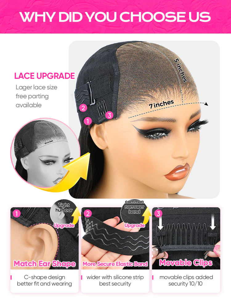 CurlyMe 7x5 HD Lace Glueless Kinky Straight Wig Wear Go Pre Cut Lace Wig - Image 8