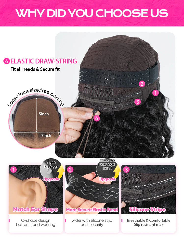 CurlyMe 250% Density C Part Body Wave Wear Go Glueless Layer Cut Wig With Baby Hair - Image 7
