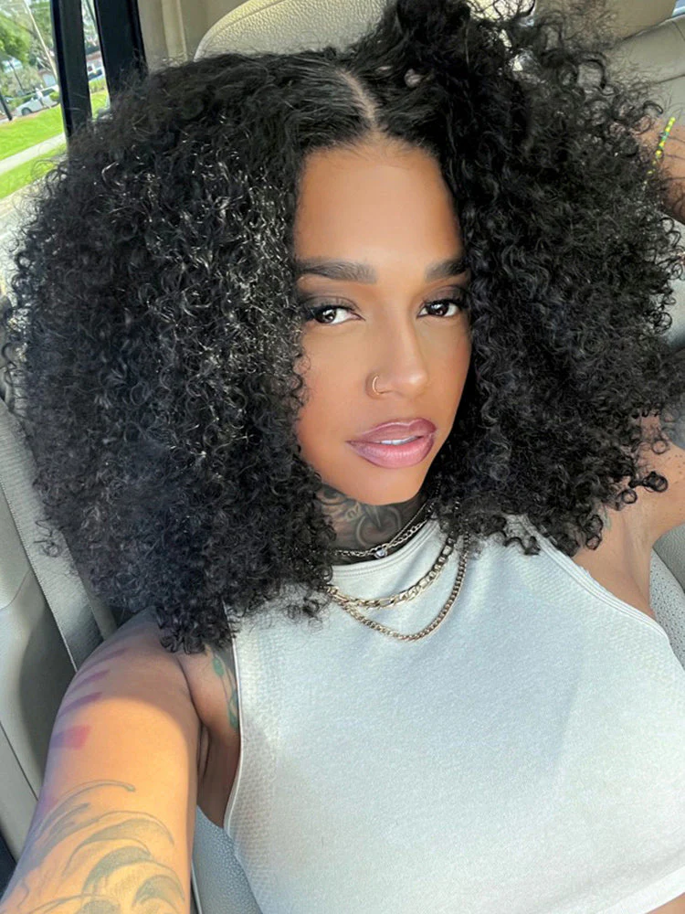 [Clearance Sale]Wear Go Glueless Wig Pre-cut 6x4 HD Lace Kinky Curly Human Hair Wig - Image 5