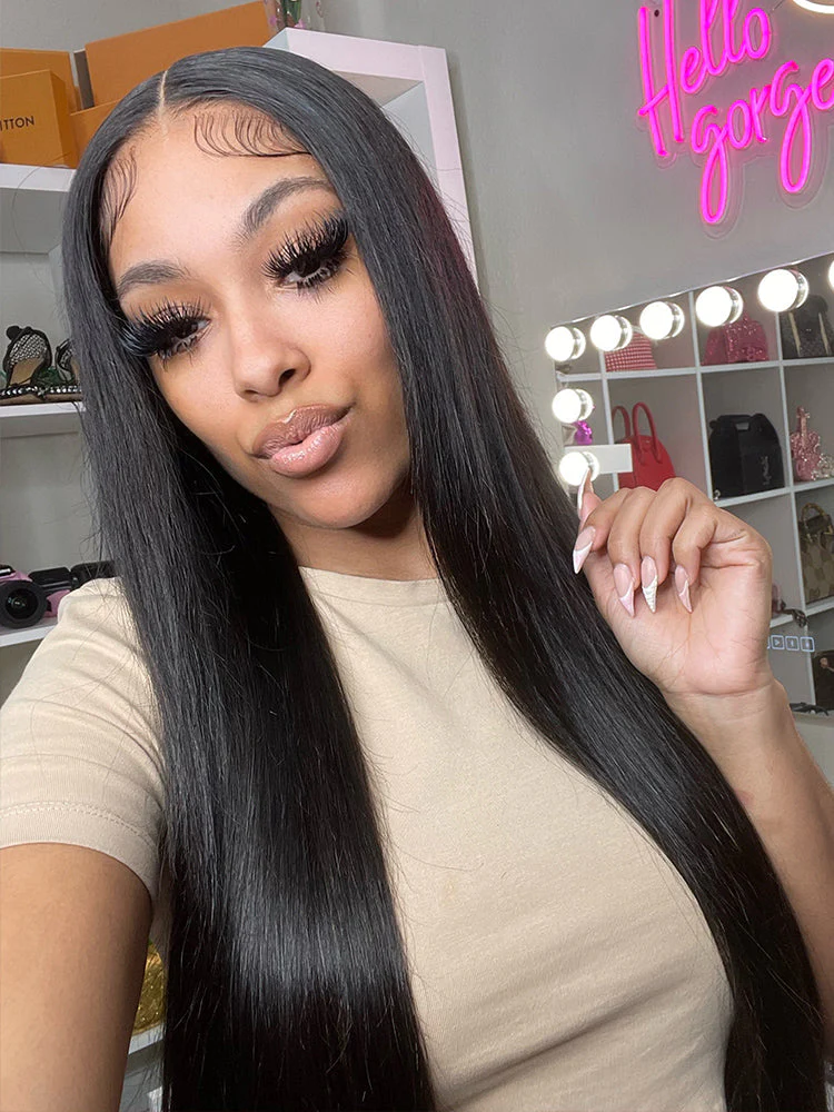 [Clearance Sale] Pre-bleached Most Like Real Hair Glueless Straight Human Hair HD Lace Wig Pre-plucked - Image 6