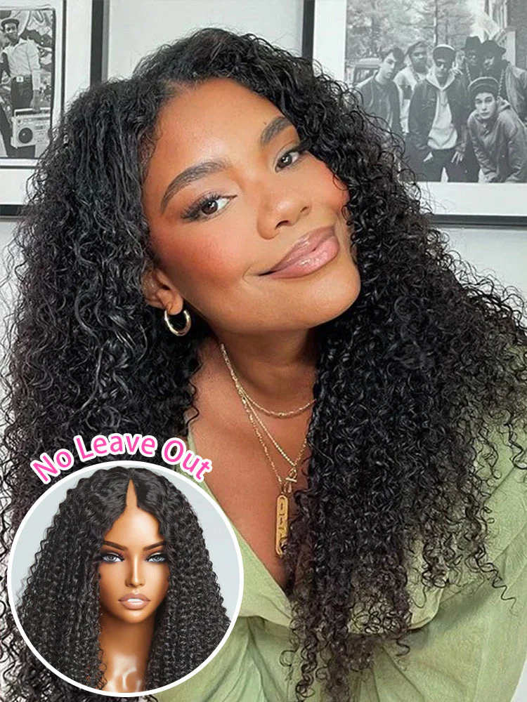 [Clearance Sale] Kinky Curly V Part Wig Human Hair Glueless Wig Pre-plucked - Image 11
