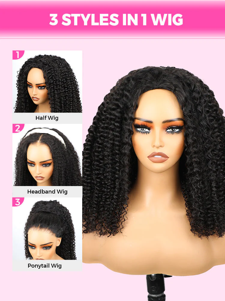 CurlyMe 3 In 1 Half Wig Water Wave Glueless Install Half Wig With Adjustable String Beginner Friendly For Tiktok - Image 12