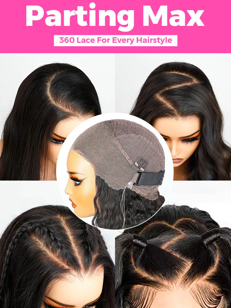 CurlyMe 360 Lace Fit Wear Go Pre-Bleached Water Wave Human Hair Glueless Wig Pre-Plucked - Image 8