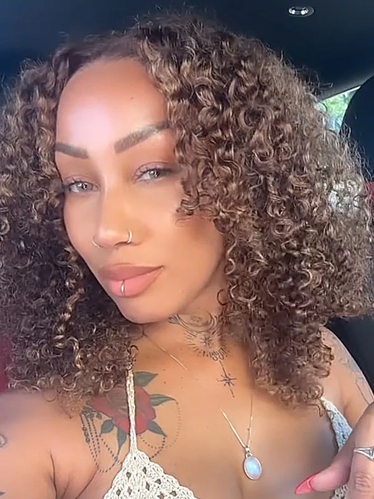 CurlyMe Wear Go Glueless Highlights Ombre Hair Pre-cut Lace Kinky Curly Wig For Tiktok - Image 13