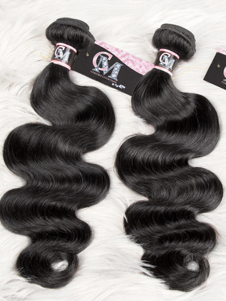 CurlyMe Body Wave Virgin Human Hair 4 Bundles with 13x4 Lace Frontal Natural Black - Image 6