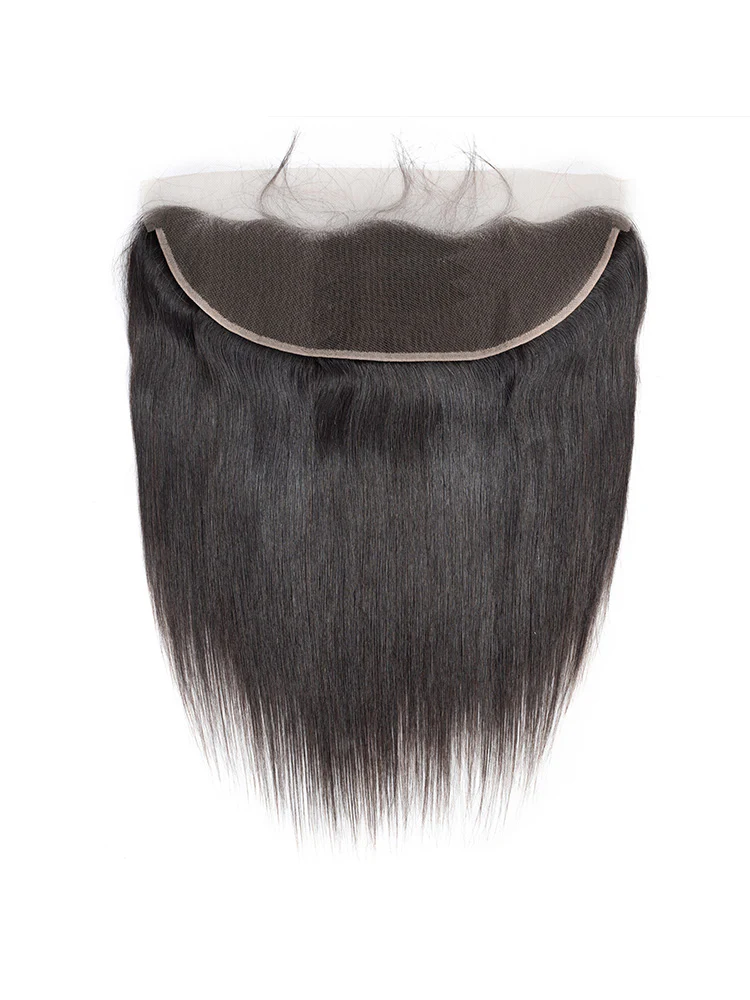 CurlyMe Straight Virgin Human Hair 13x4 Lace Frontal Natural Black - Image 2
