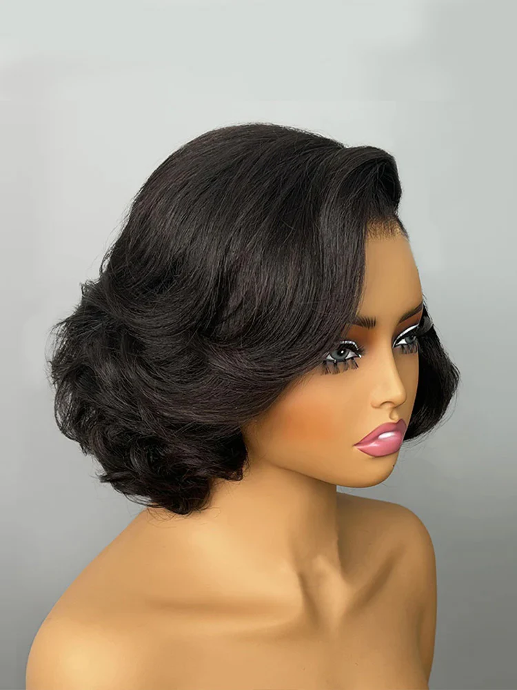 CurlyMe Wear Go Blow Out Straight Bob 7x5 HD Lace Glueless Wig Pre-Bleached Tiny Knots - Image 4