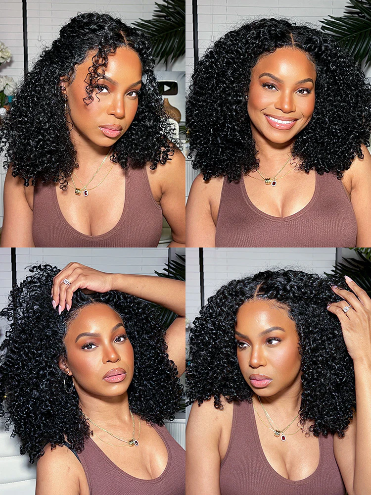 CurlyMe Pre-style Finger Coily 250% Thick Curls Wear Go Glueless Wig 7x5 Pre-cut HD Lace Wig Pre-plucked - Image 3