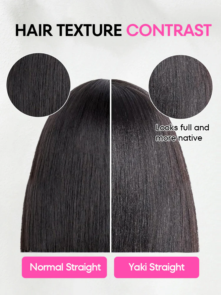 CurlyMe Pre-Styled Butterfly Cut Layer Natural Black Yaki Straight 9x6 HD Lace Wear Go Glueless Wig - Image 9