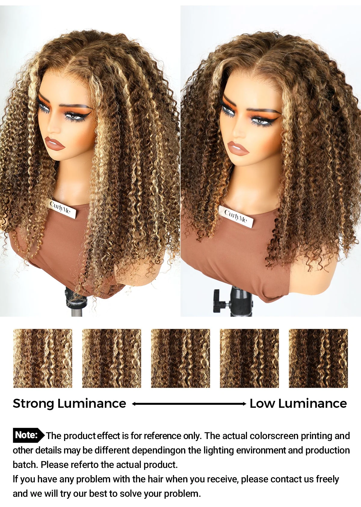 CurlyMe Wear Go Glueless Balayage Highlight Ombre Brown Water Wave Wig Pre-plucked - Image 9
